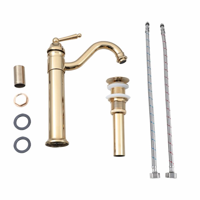 Handmade Ceramic Above Counter Bathroom Sink Vessel with Chrome Faucet and Pop-Up Drain Set - Image 6