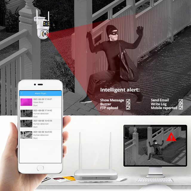 6MP Wireless CCTV Camera System with Dual-Lens and 8CH NVR Audio Kit - Image 5