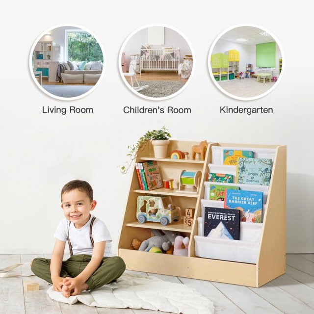 2-in-1 Montessori Bookshelf and Toy Organizer - Image 5