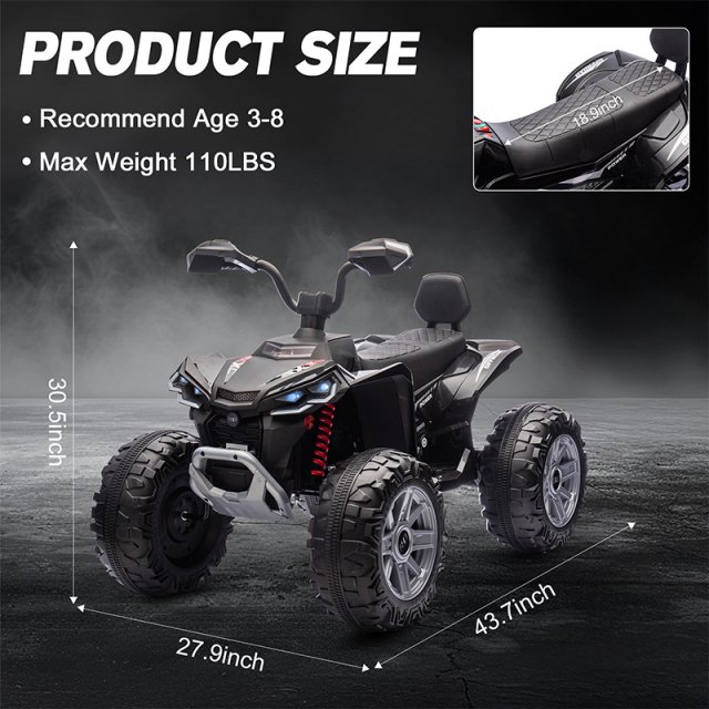 24V XXL Kids Electric Ride-On ATV with Suspension, 4-Wheel Drive & High Speed - Image 8