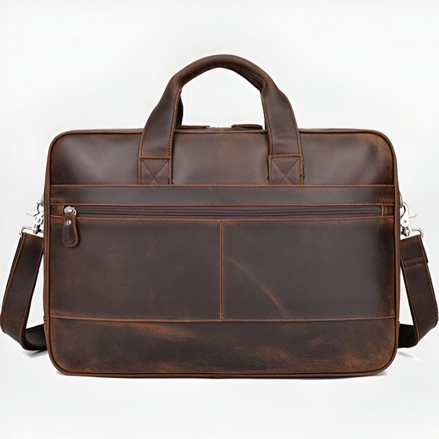 Genuine Leather Briefcase for Men – 17 Inch Laptop Business Tote Bag - Image 4