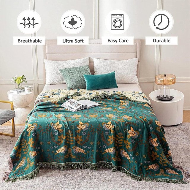 Boho Muslin Tassel Blanket - Image 2
