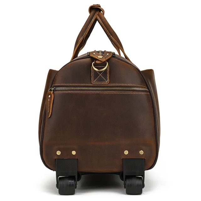 Men’s Leather Rolling Duffel Bag - Image 6