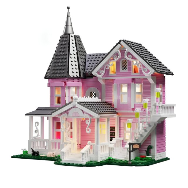 1349PCS Pink Palace Building Block Set - Image 6