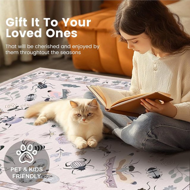 Ultra Soft Washable Non-Slip Faux Wool Area Rug for Kids, Pets & High-Traffic Rooms - Image 5