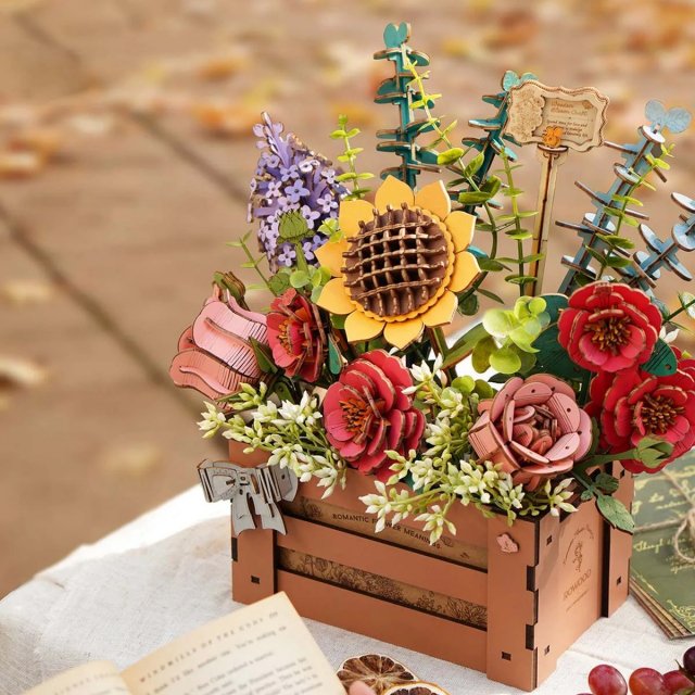 DIY Wooden Bloom Box 3D Puzzle Kit - Image 3