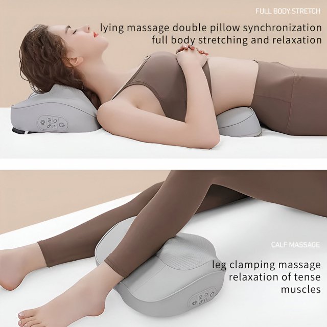 2-in-1 Neck and Back Massager Pillow with Heat & Air Traction – Home & Car Use - Image 4