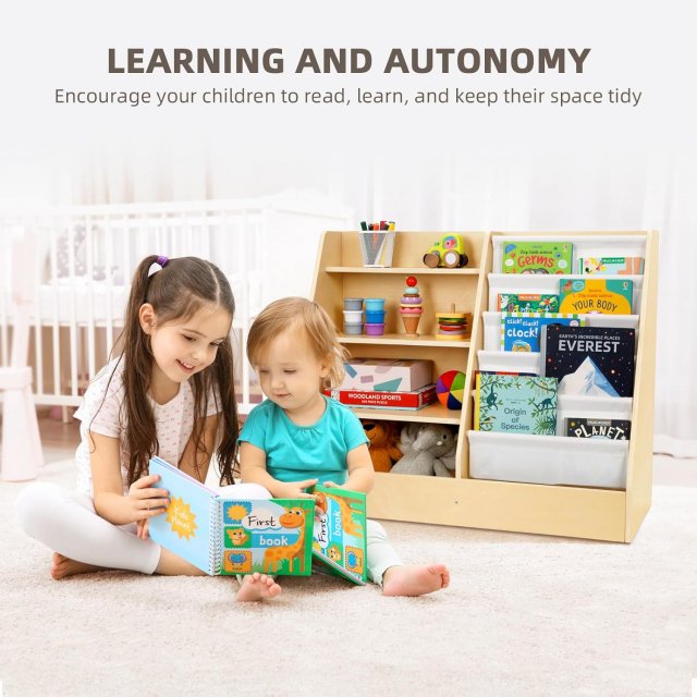 2-in-1 Montessori Bookshelf and Toy Organizer - Image 3