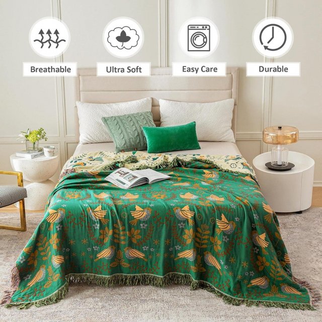 Boho Muslin Tassel Blanket - Image 3