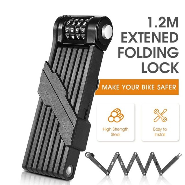 Foldable Bike Chain Lock with Password – Heavy-Duty Anti-Theft for Bikes & E-Scooters - Image 2