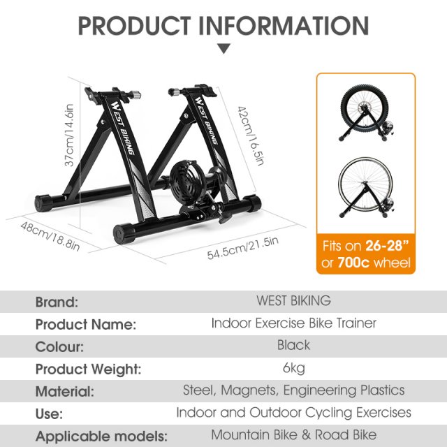 Indoor Magnetic Bike Trainer Stand for 26"-28" & 700C Bikes – Portable & Quiet - Image 7