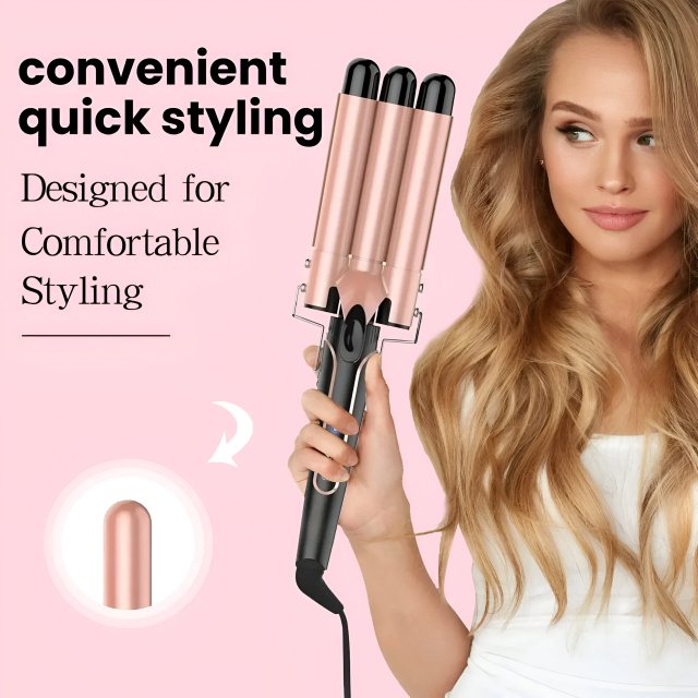 5 in 1 Curling Iron 3 Barrel Hair Crimper Waver with Fast Heating for All Hair Types - Image 4