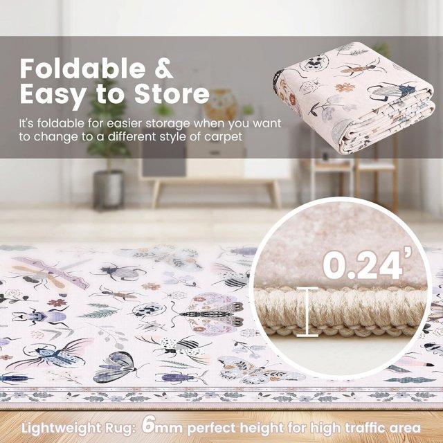 Ultra Soft Washable Non-Slip Faux Wool Area Rug for Kids, Pets & High-Traffic Rooms - Image 6