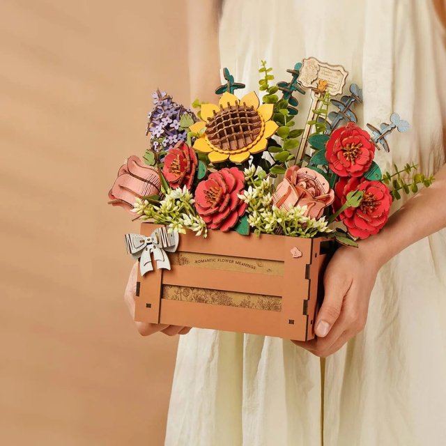 DIY Wooden Bloom Box 3D Puzzle Kit - Image 2