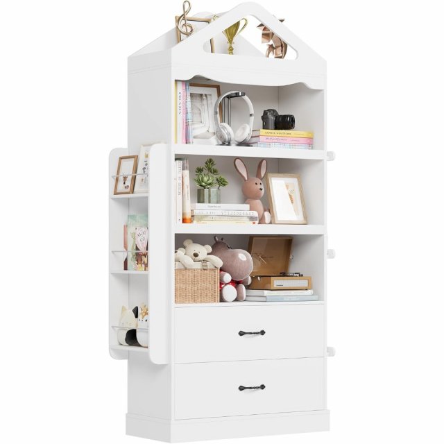 71-Inch Tall Kids Bookcase with 2 Drawers and Toy Storage Organizer - Image 3