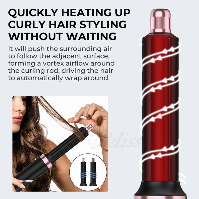 1000W Air Wrap Rotating Hot Air Brush & Hair Dryer with Ion Technology - Image 6