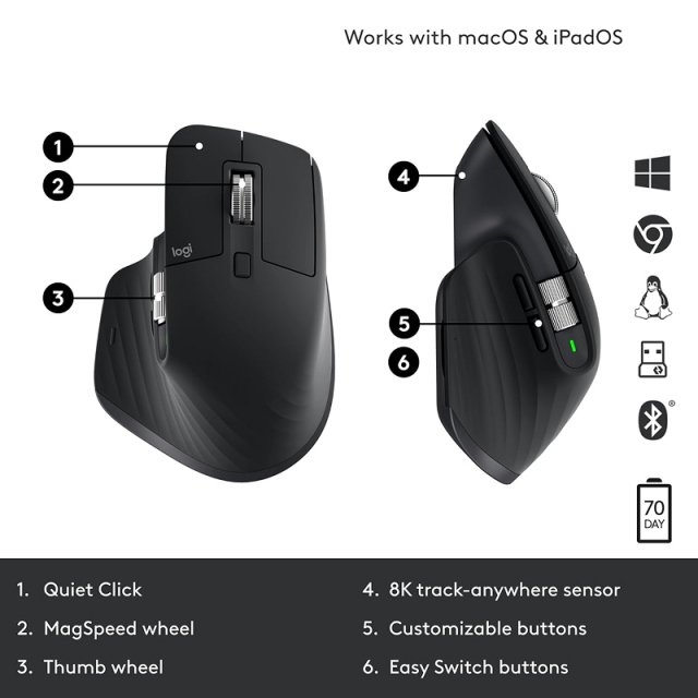 Wireless Bluetooth Ergonomic Mouse with Cross-Screen Control and Fast Scrolling - Image 6