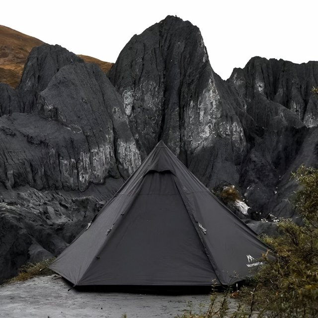 4-Season Pyramid Camping Tent for 3-4 People – Wind & Rainproof, Easy Setup - Image 2