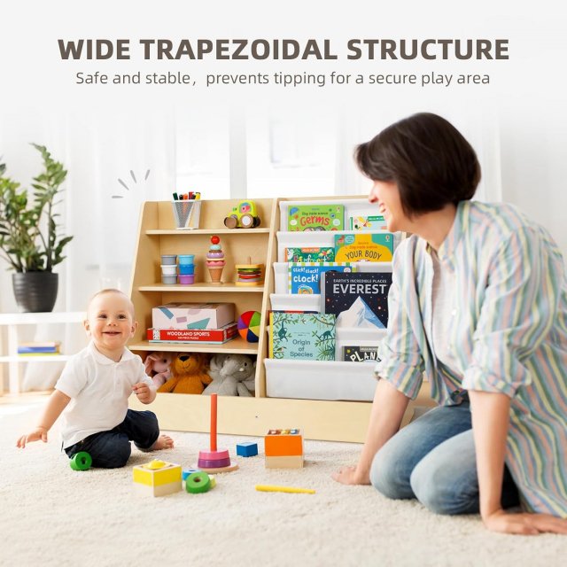 2-in-1 Montessori Bookshelf and Toy Organizer - Image 4