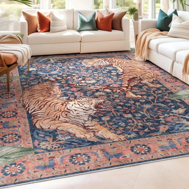 Jungle Tiger Print Area Rug - Image 5