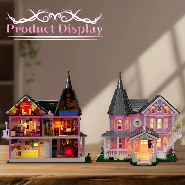 1349PCS Pink Palace Building Block Set - Image 3