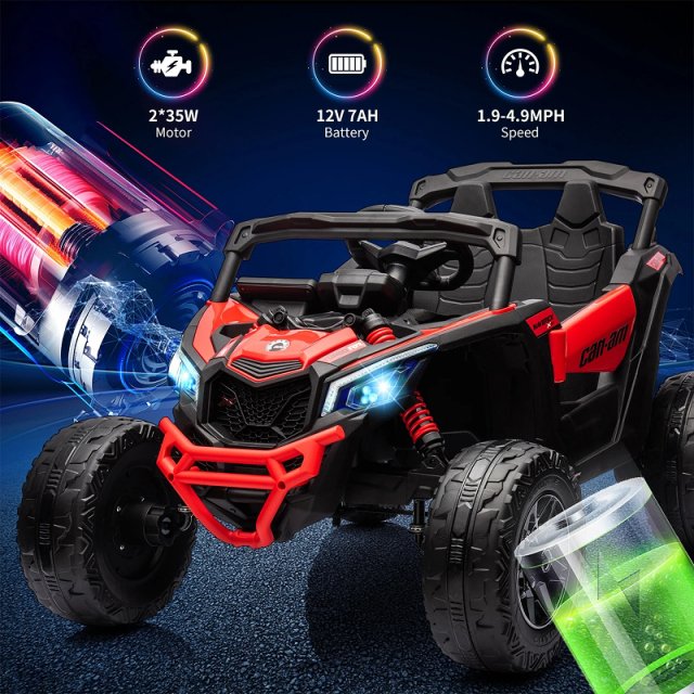 12V Electric Ride On UTV Car with Remote Control, LED Lights & Large Seat - Image 4