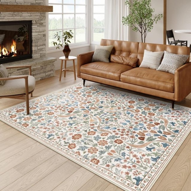 Pink Floral Soft Area Rug for Bedroom, Nursery, and Living Room Decor - Image 5