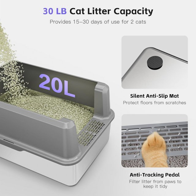 Stainless Steel Enclosed XL Cat Litter Box - Image 2