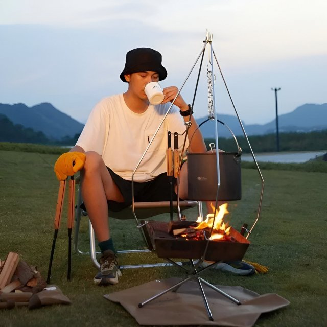 Portable Stainless Steel Foldable Campfire Grill & Wood Burning Stove - Image 3