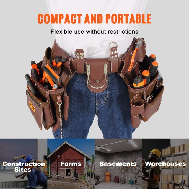 Adjustable 22-Pocket Tool Waist Belt Pouch for Electrician, Carpenter & Handyman - Image 4