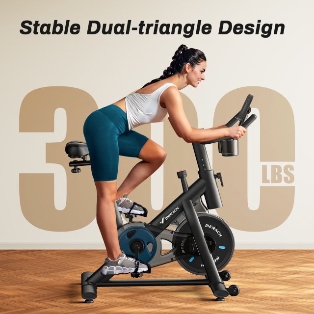 Low Noise Indoor Cycling Bike with Tablet Mount and App-Based Training - Image 3