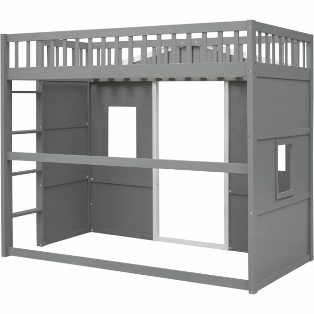 Twin Loft House Bed with Windows & Ladder - Image 3