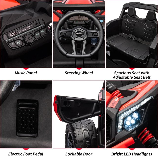 12V Electric Ride On UTV Car with Remote Control, LED Lights & Large Seat - Image 5