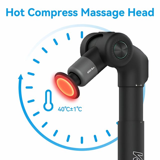Portable Muscle Massage Gun with Adjustable Arm, 6 Heads & Hot Compress - Image 4