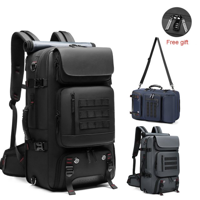 Waterproof 60L Men’s Travel Backpack with Shoe Bag and Laptop Compartment - Image 7