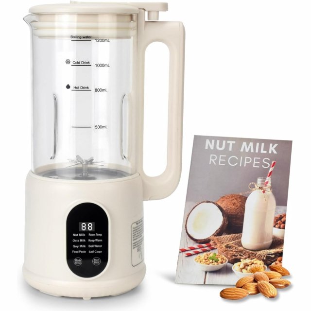 8-in-1 40oz Nut Milk Maker with Timer, Self-Cleaning, for Almond & Soy Drinks - Image 6
