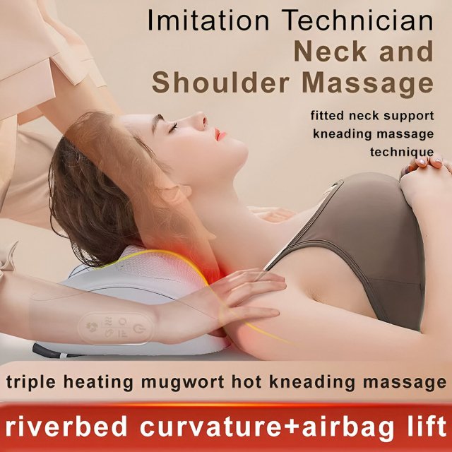2-in-1 Neck and Back Massager Pillow with Heat & Air Traction – Home & Car Use - Image 5