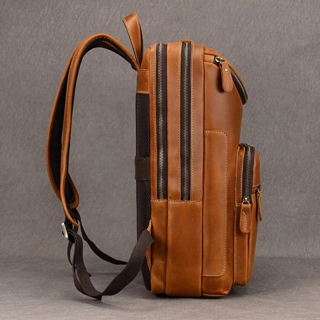 Genuine Leather 15-inch Business Laptop Backpack for Men – Travel & Daily Use Rucksack - Image 2