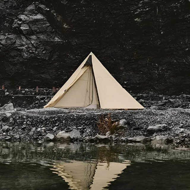 4-Season Pyramid Camping Tent for 3-4 People – Wind & Rainproof, Easy Setup - Image 4