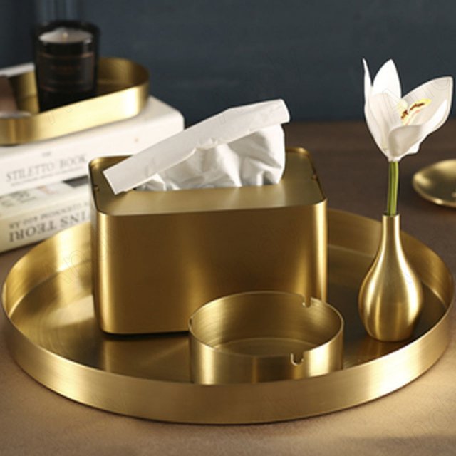 Modern Brass Tissue Box – Handmade Napkin Holder for Living & Dining Room - Image 3