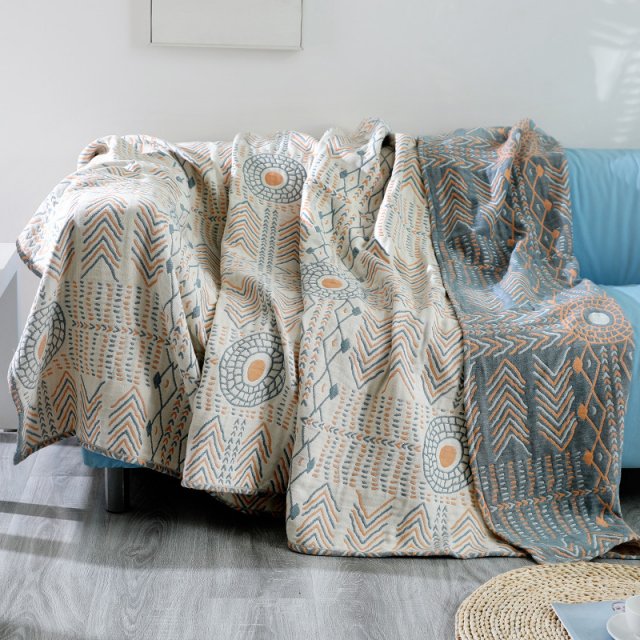 Boho Arrow Pattern Cotton Gauze Blanket - Image 3