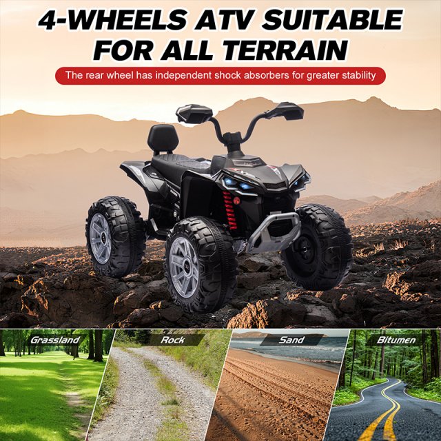24V XXL Kids Electric Ride-On ATV with Suspension, 4-Wheel Drive & High Speed - Image 3