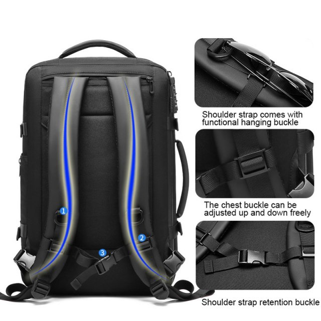 Waterproof Anti-Theft Laptop Backpack with USB Charging Port – Fits 15.6" Laptop - Image 5