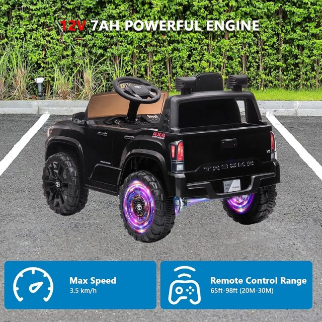 12V Kids Ride On Truck with Remote Control, LED Lights, Suspension & 3 Speeds - Image 4