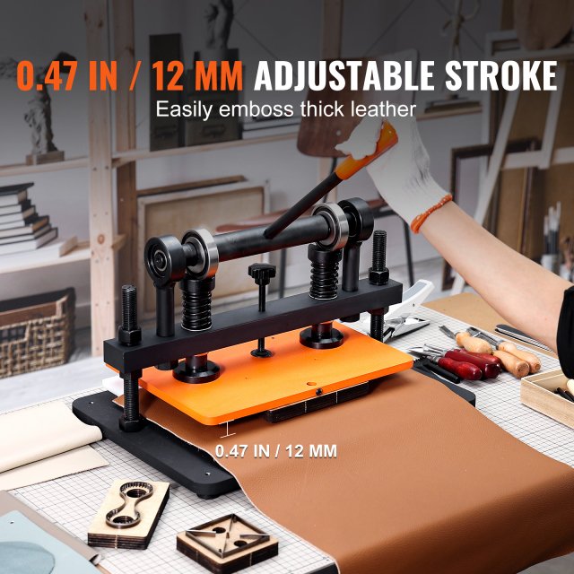 Leather Cutting & Embossing Machine - Manual Die Cutter with Adjustable Pressure Stroke - Image 5