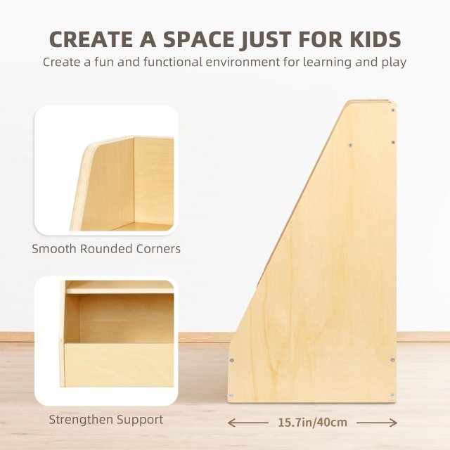 2-in-1 Montessori Bookshelf and Toy Organizer - Image 6