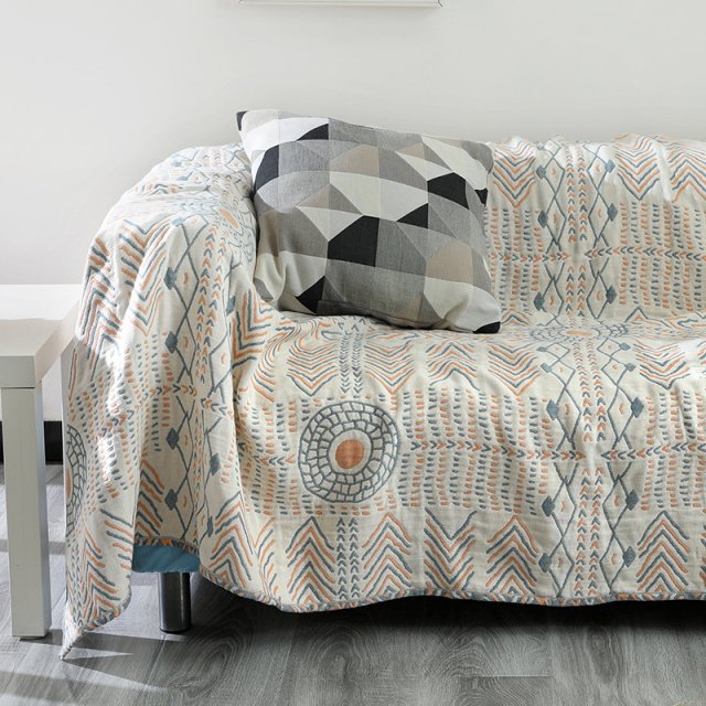 Boho Arrow Pattern Cotton Gauze Blanket - Image 4