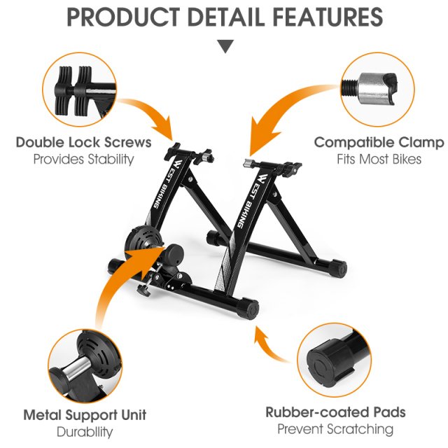 Indoor Magnetic Bike Trainer Stand for 26"-28" & 700C Bikes – Portable & Quiet - Image 5