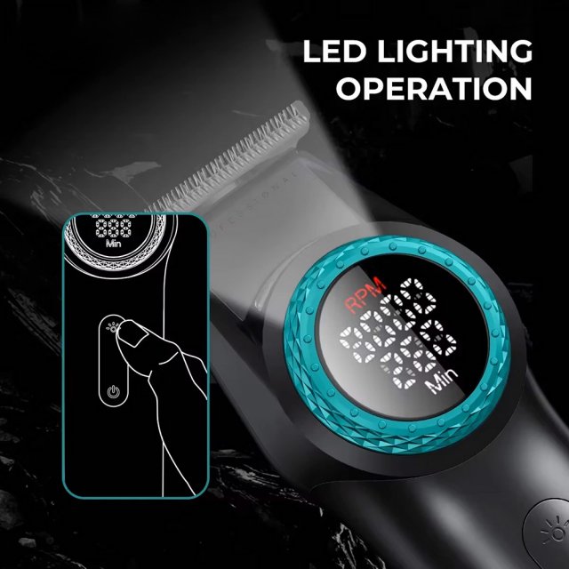 Professional Hair Clipper with LED Display & DLC Blades for Men - Image 4