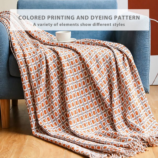 Houndstooth Plaid Knitted Throw Blanket - Image 3